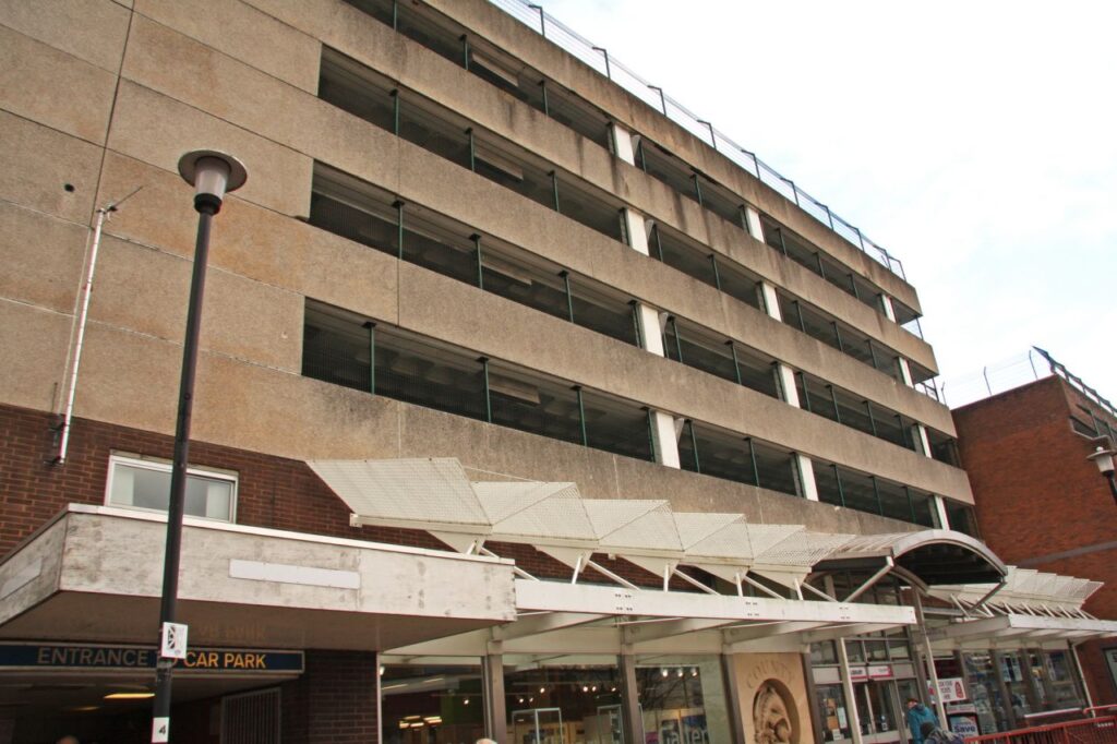Taunton’s Old Market Multi-storey Car Park in Paul Street: modernised by three passenger lifts, and new systems,