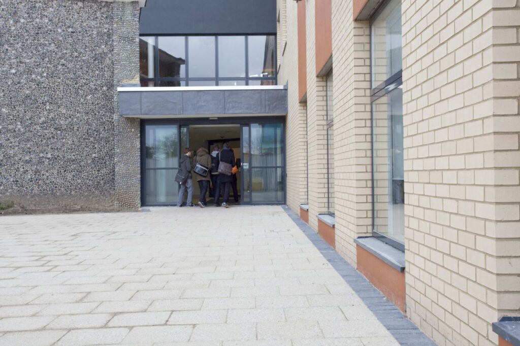 3 motor room-less Maxilifts in Dane Court Grammar School...