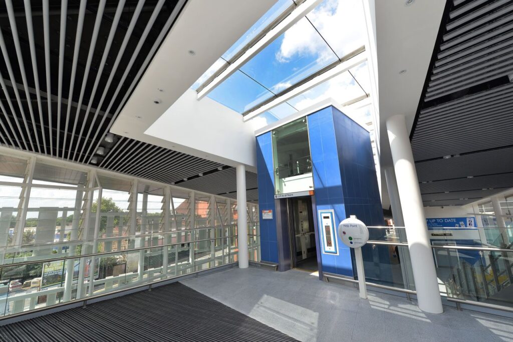 Stannah lift at a station top floor