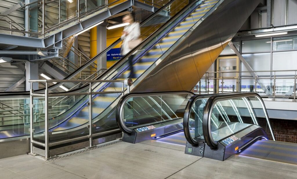 Escalators at Leeds station
