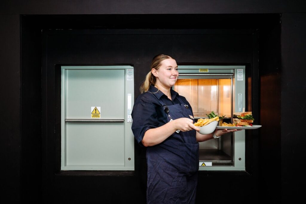 Stannah Microlifts minimise manual handling risks between kitchen and restaurant
