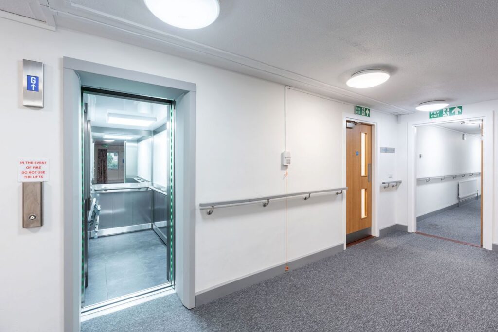 Newly refurbished passenger lift at Yeomanry Close