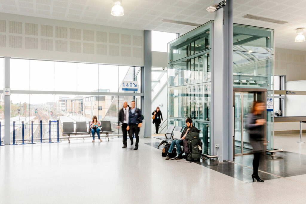 Passenger lift at Edinburgh Haymarket station.