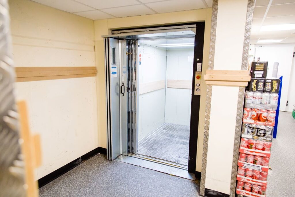 Goodsmaster CD goods lift, Co-op, Wimbledon.