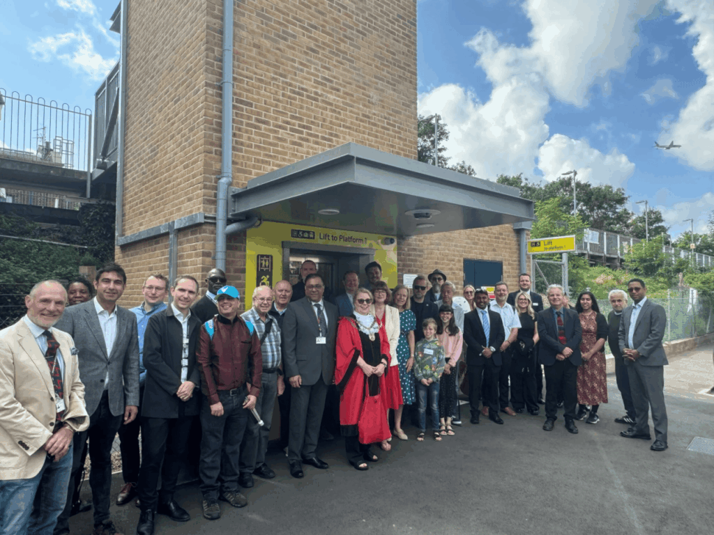 Isleworth station's new accessible footbridge officially opened on Friday 26 July 2024. Image credit: Network Rail