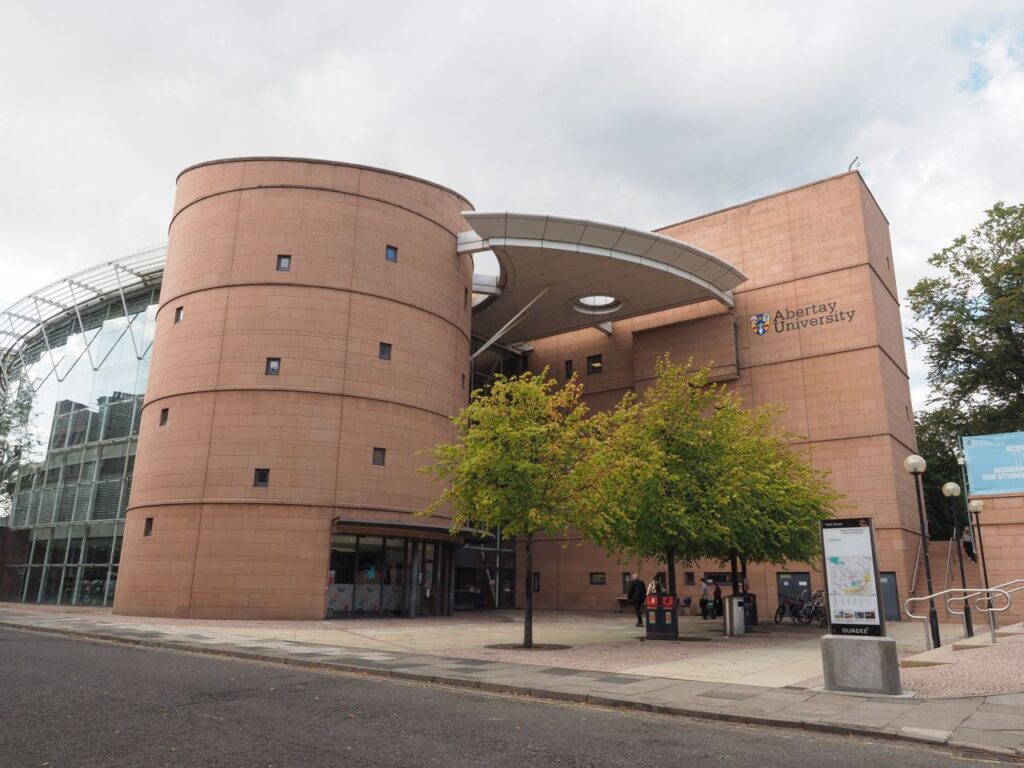Exterior view of Abertay University in Dundee