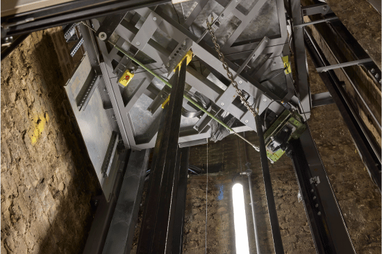 Narrow shaft and structure shows the tight tolerances faced by the design team