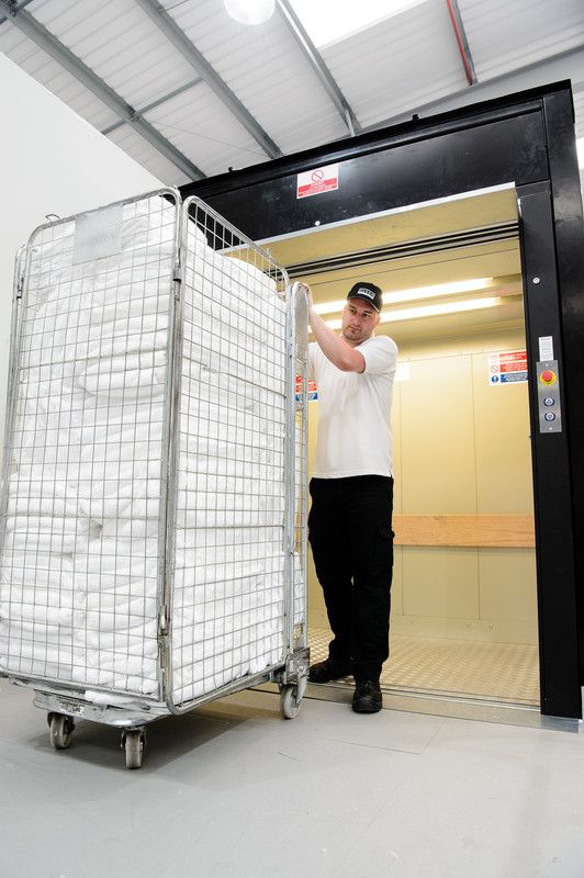 Stannah Goodsmaster at CLEAN super laundry in Slough