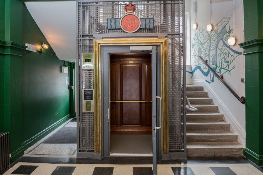 Historic profile + high performance: the 1930s passenger lift in YMCA's The Bristol Wing.