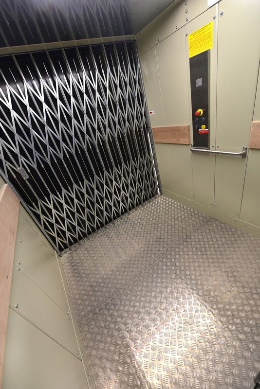 Stannah Goodsmaster 1000 CD Plus goods attendant lift in the revamped Kings House office building in Central London