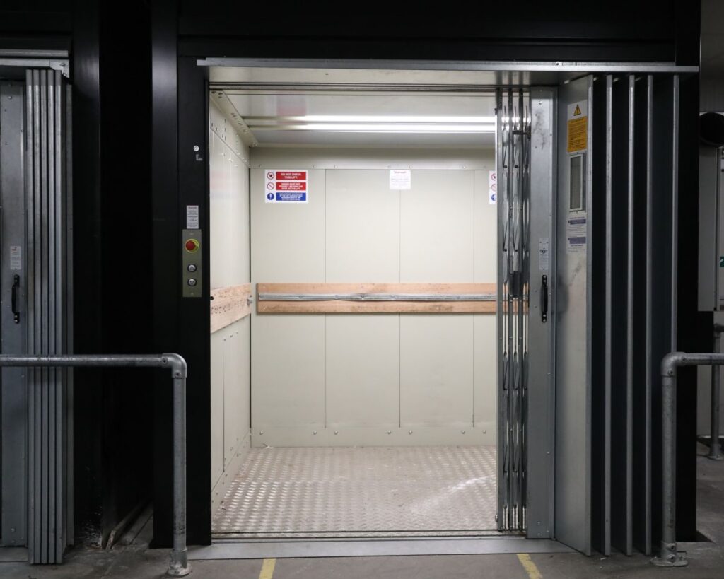 Stannah Goodsmaster CD lifts in Yeovil CLEAN laundry