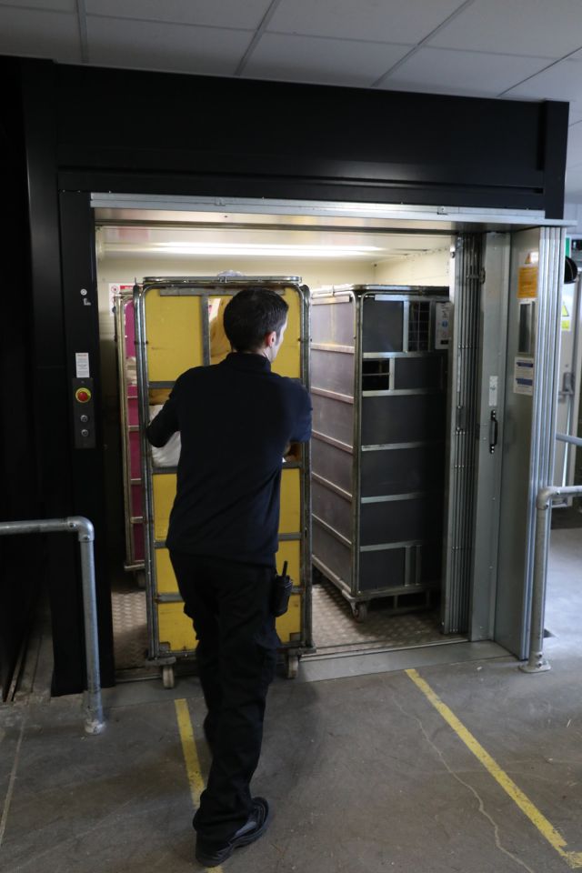 Stannah Goodsmaster CD lifts in Yeovil CLEAN laundry