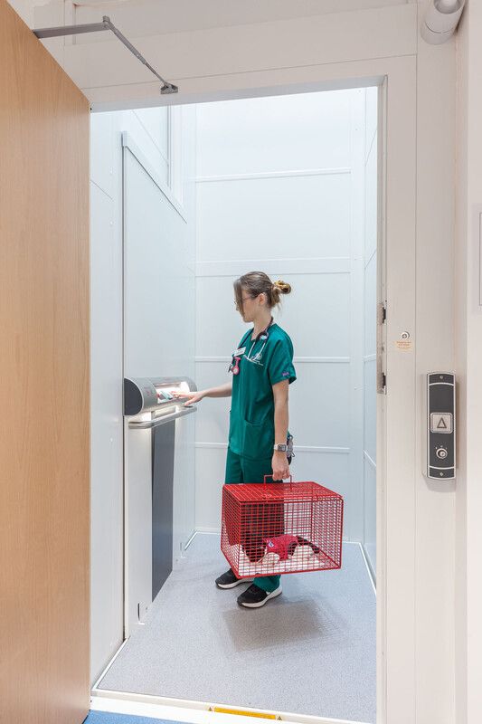 Stannah vertical platform lift for Wicstun Veterinary Group