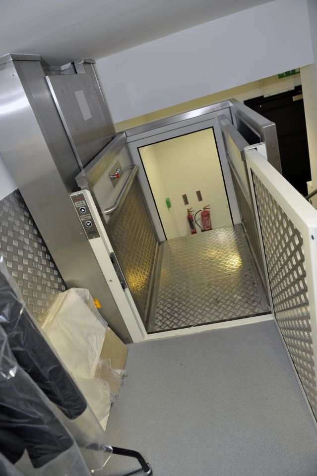 The Midilift's upper level half-height feature accommodates the restricted ceiling height.