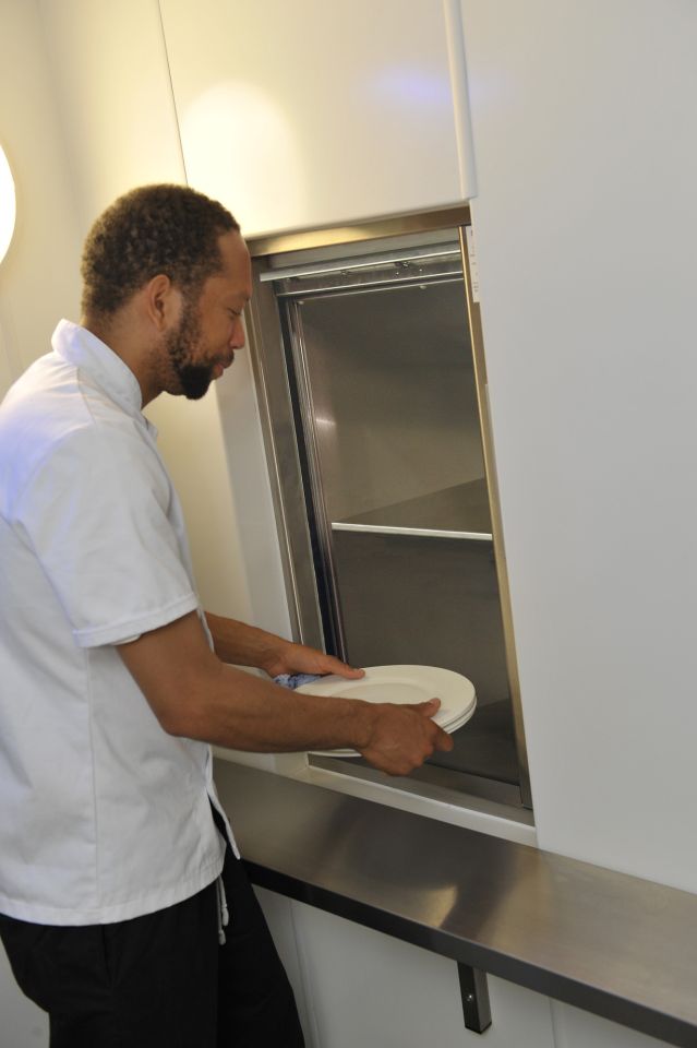 Microlifts finished in satin stainless steel: tough, hygienic, easy to keep clean.