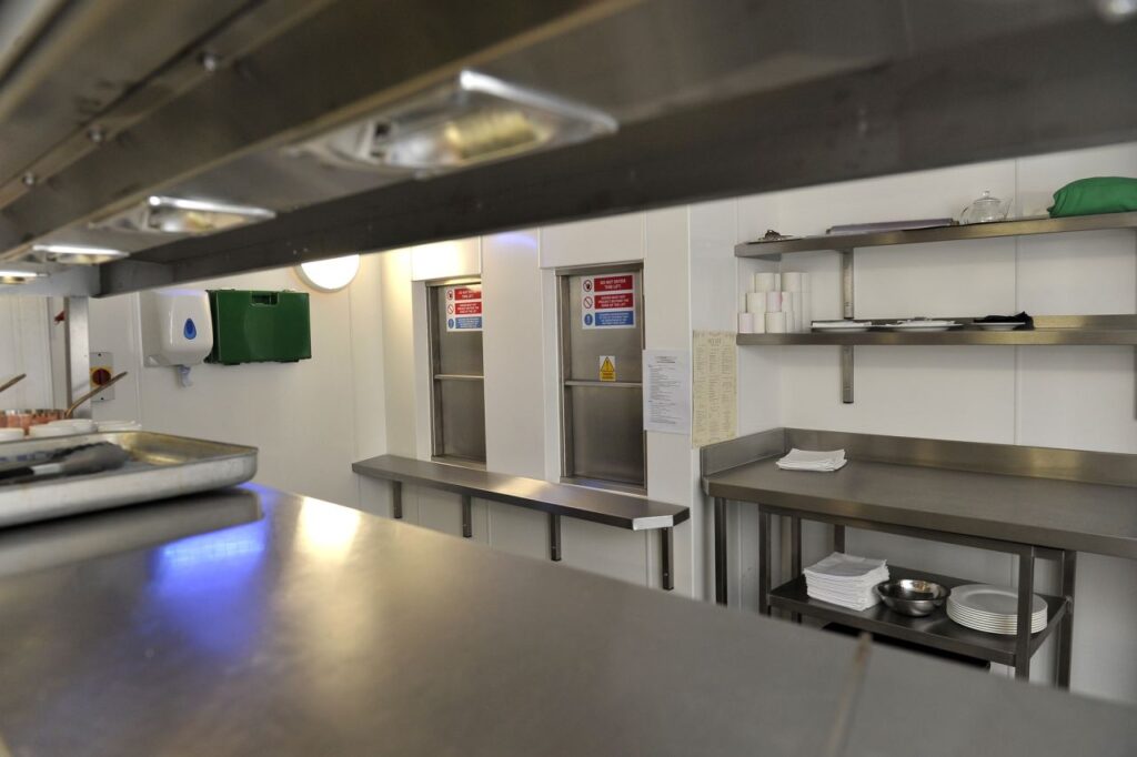 The Microlifts: moving food and tableware, with a separate 'cashwaiter' collecting proceeds from the gaming floors.