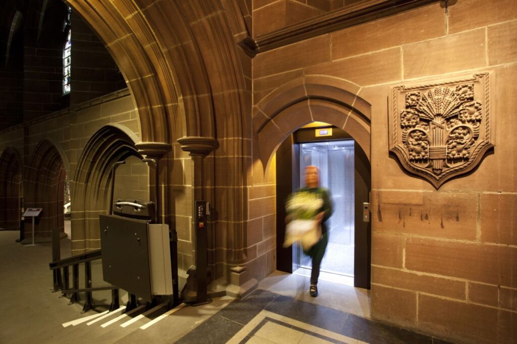 A bespoke passenger lift unites the ground floor...