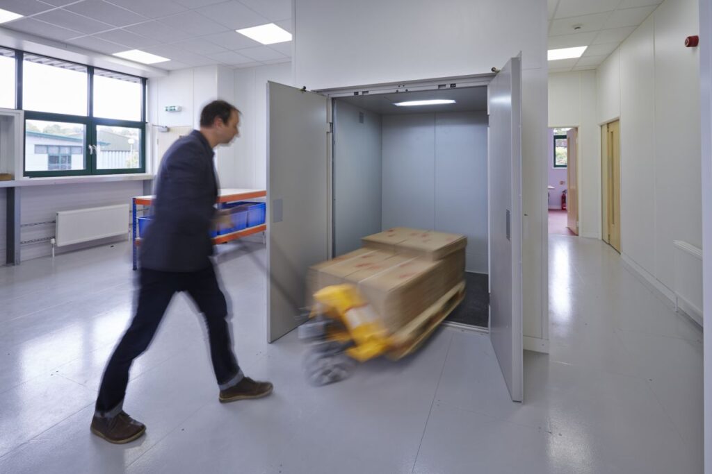 Goodsmaster classic goods lift at Mavala