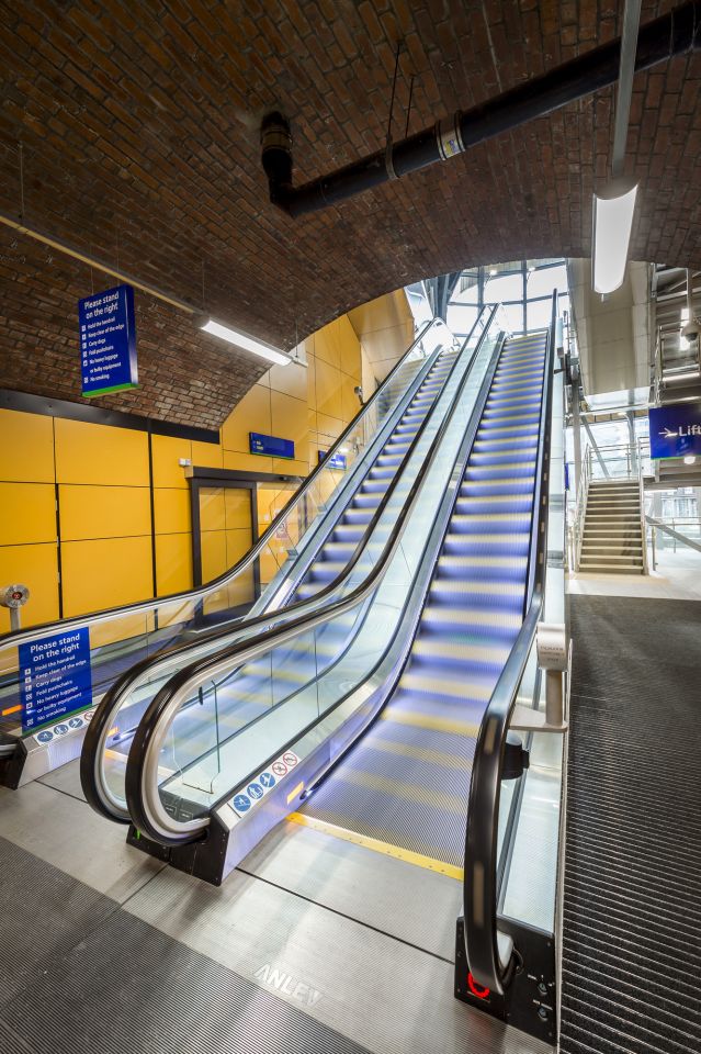 Stannah escalators at Leeds station