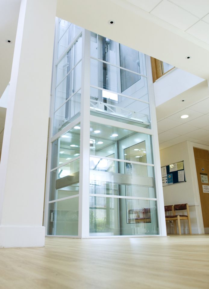 Panoramic glazed panels give scenic travel, and enhance the surgery's light, airy aesthetic.