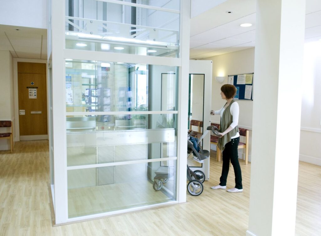 A Midilift XLplus platform lift eases access in this modern, purpose-built NHS medical practice in High Wycombe.
