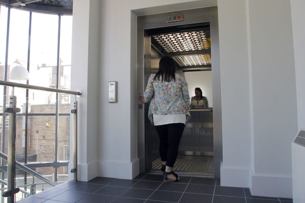 8-person passenger lift in use