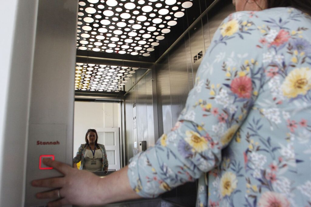 8-person passenger lift in use