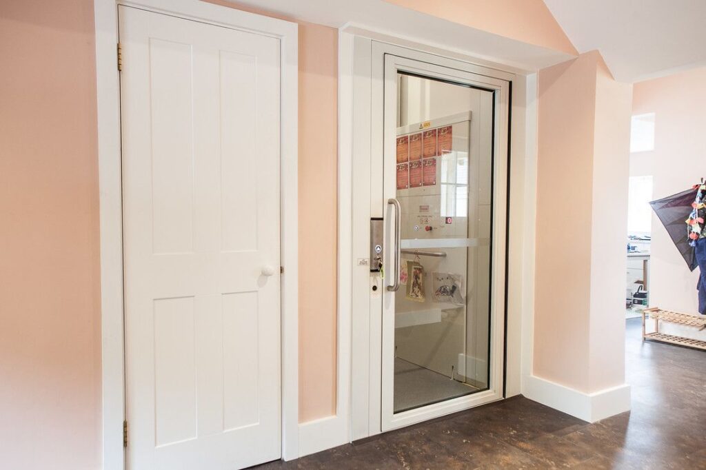 Disabled access lift in a family home