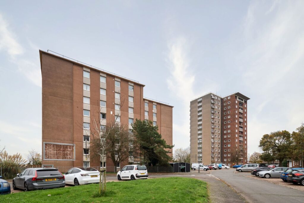 Southern Court in the foreground with Eden Court in the background