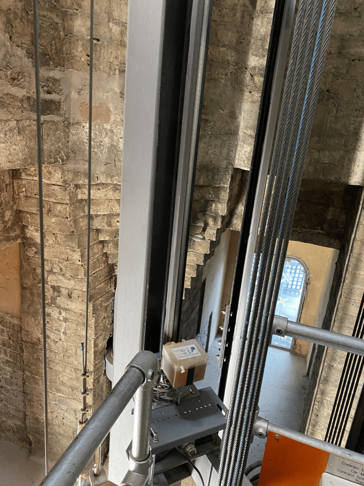 The lift structure was placed to minimise damage to Elizabeth Tower's brickwork