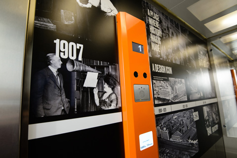 Custom design passenger lift car at Old Vinyl Factory.