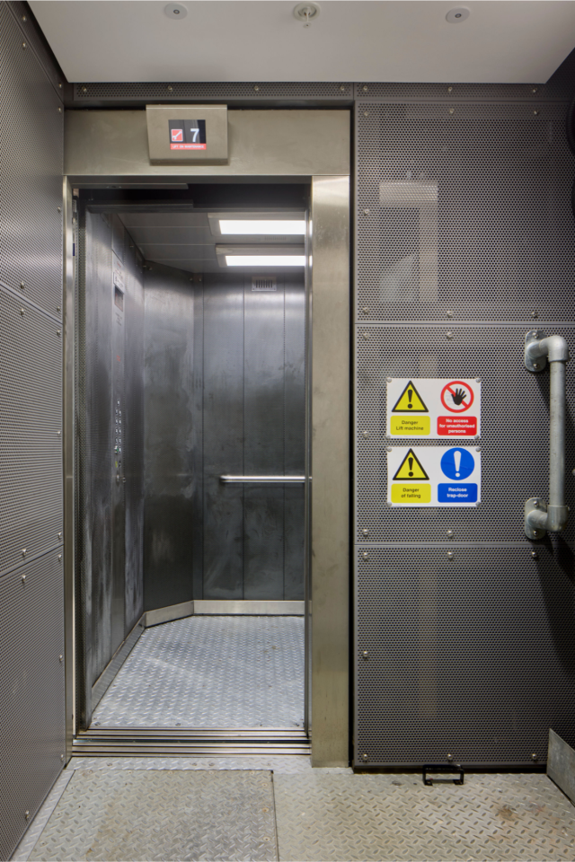 A trap door houses the lift machinery room ensuring its noise doesn't affect ringing of Big Ben