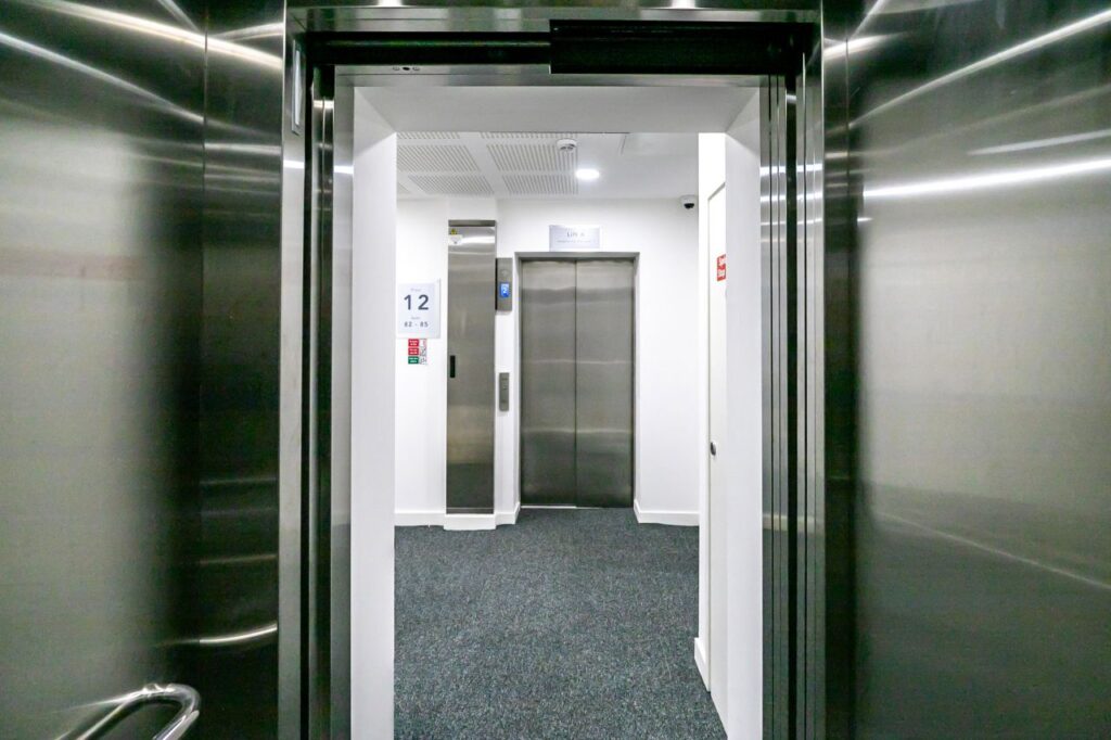 View of one of two 8-person passenger lifts installed at Ocean House