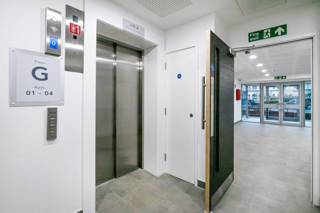 View of Lift A at ground level