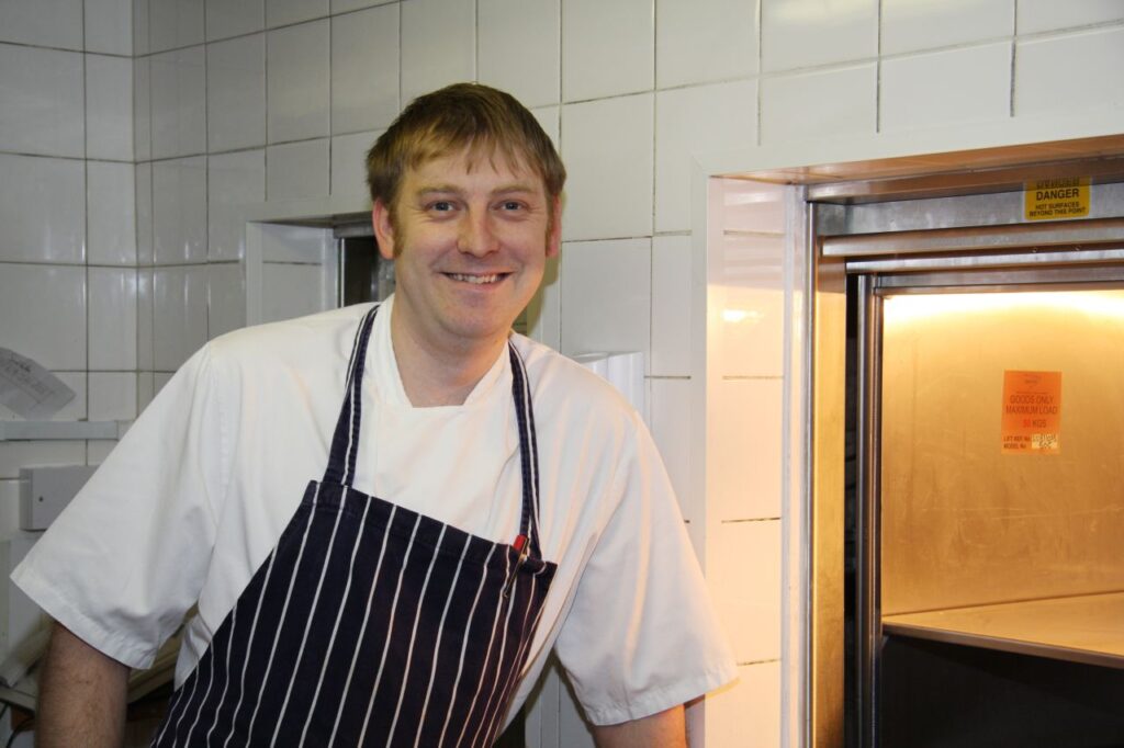 The chef's happy with his not-so-dumbwaiters.